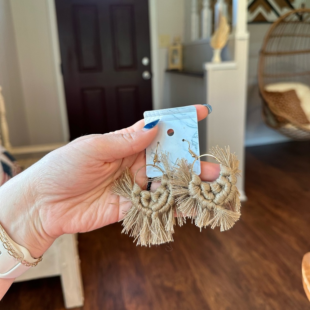 NWT Brown Fringe Earrings